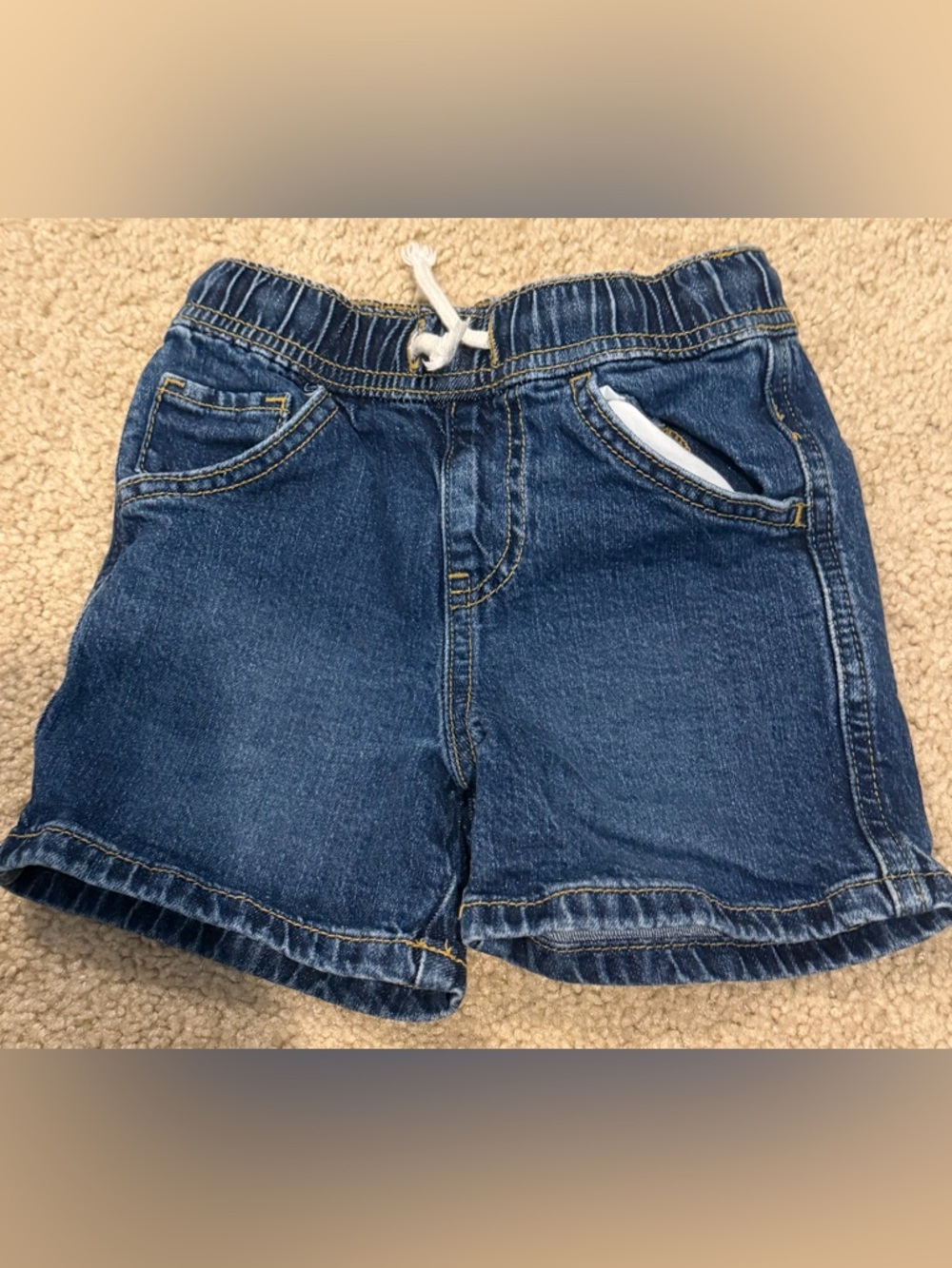 Cat & Jack Kids Blue Denim Shorts with Gold Stitching